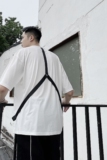 夏季时尚款织带金属潮流设计简约圆领短袖白T恤A345-1203-P55，男装T恤，电商A345