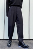 黑色束脚裤子男秋季潮流新款垂感休闲宽松萝卜裤A345-1851-P70，男装休闲裤，电商A345