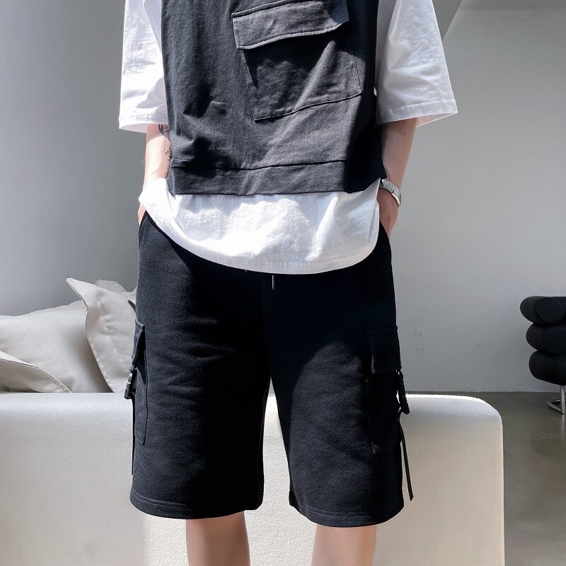 夏季新款工装裤韩版宽松休闲帅气纯棉五分裤潮男A345-1808-1-P50,男装牛仔裤,电商A345