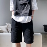 夏季新款工装裤韩版宽松休闲帅气纯棉五分裤潮男A345-1808-1-P50，男装牛仔裤，电商A345