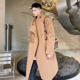 2025冬季设计感羊绒驼色大衣男中长款休闲宽松风衣A345-1856-P165，男装风衣，电商A345