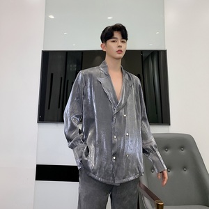 原创高端定制套装男西服领外套衬衣气质垂感阔腿裤A345-1120-P140