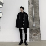 新款欧美春秋休闲外套潮流韩版网红抽绳配饰夹克男A345-1177-P110，男装夹克，电商A345