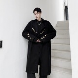 冬季新款纯铜纽扣金扣金线羊毛呢大衣羊绒外套男A345-1228-P175，男装毛呢大衣，电商A345