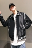 韩版青年流行翻领潮流花边配饰男长袖夹克外套A345-107-P105，男装夹克，电商A345