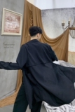 原创二件套可拆卸个性气质马甲燕尾设计男黑衬衣A345-1936-P85，男装衬衫，电商A345