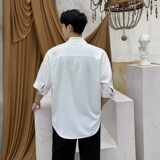 2019韩版白衬衣宽松个性衬衫潮流青年中袖上衣潮A345-1078-P65，男装衬衫，电商A345