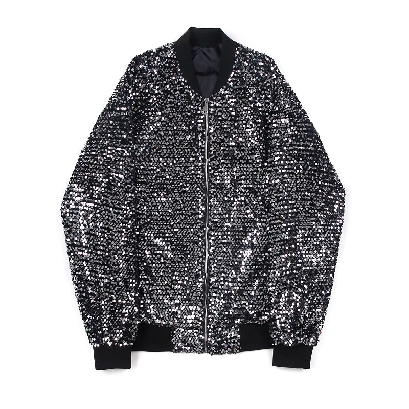 休闲人鱼亮片加厚外套网红ins亮闪闪blingbling夹克A345-1116-P95,男装夹克,电商A345