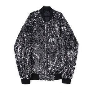 休闲人鱼亮片加厚外套网红ins亮闪闪blingbling夹克A345-1116-P95图片