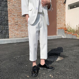 春夏原创复古个性白色韩版修身七分裤西裤A345-1070-P55图片