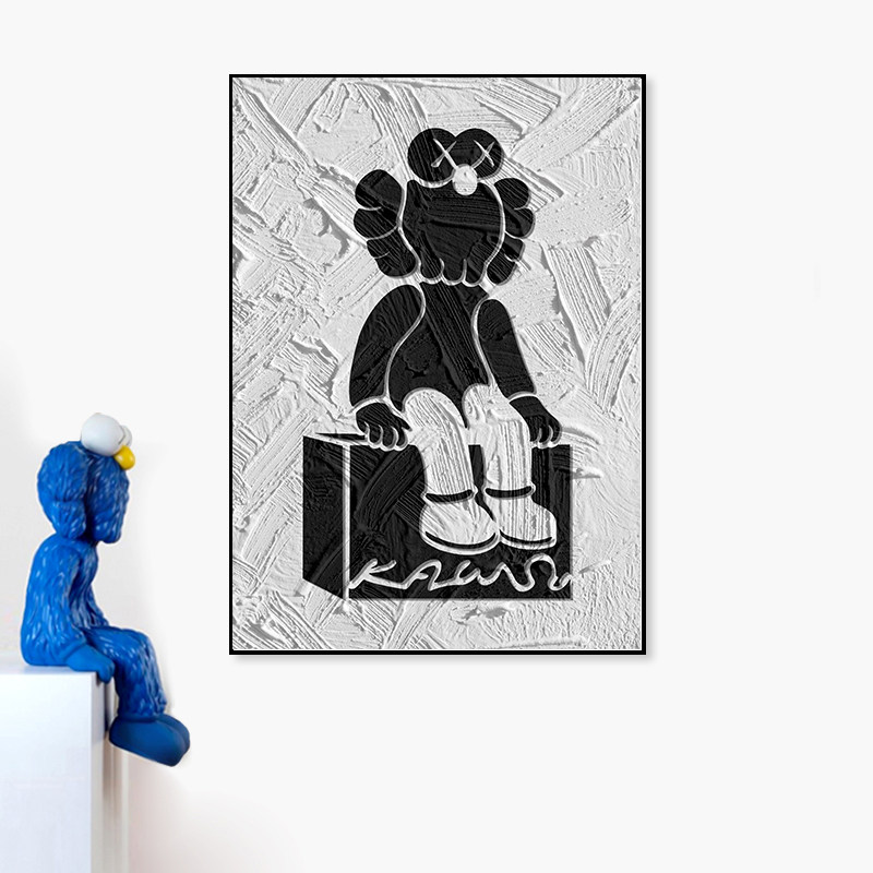 潮牌KAWS版画卡通潮流暴力熊挂画