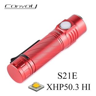 Convoy毛裤红色S21E XHP50.3 HI 手电筒21700 Type-c户外钓鱼露营