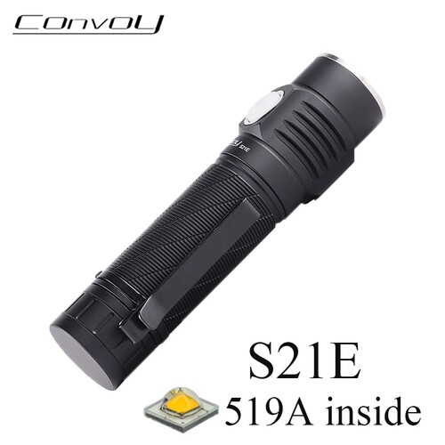 Convoy S21E Led 21700手电筒519A闪光灯C型充电口露营钓鱼工作灯