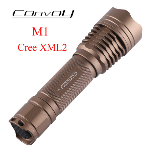 Convoy毛裤沙色M1配XML2 Led大功率便携手电筒18650钓鱼露营徒步