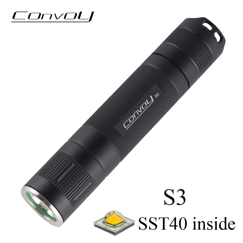 Convoy S3 SST40 Led 强光18650手电筒迷你露营骑行钓鱼工作灯