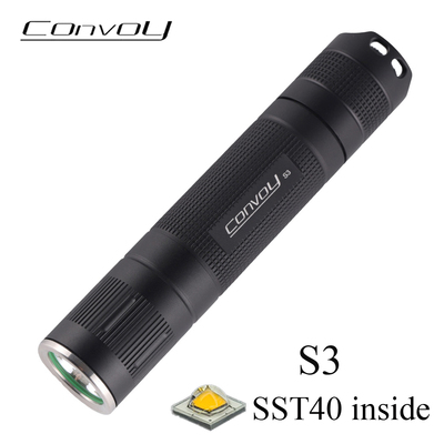 Convoy S3 SST40 Led 强光18650手电筒迷你露营骑行钓鱼工作灯