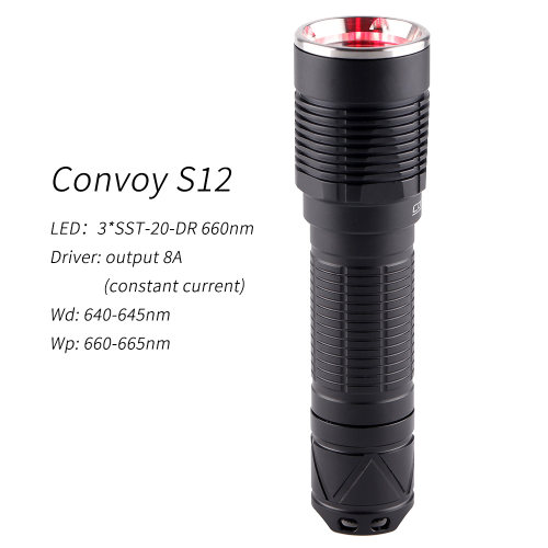 Convoy毛裤S12红光手电筒SST-20-DR 660nm深红光21700户外手电