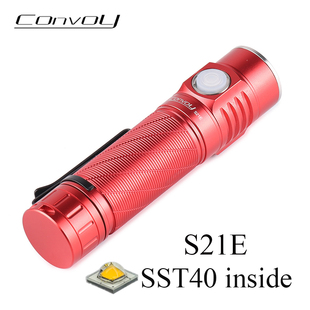 Convoy红色S21E SST40 Led 21700手电筒Type-c接口露营钓鱼徒步