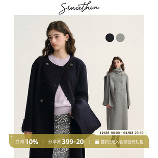 毛呢外套高级感纯羊毛大衣女秋季 风中长款 里约书店法式 sincethen