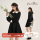 裙法式 sincethen 娃娃领连衣裙秋冬长袖 黑色裙子千金风黑裙小短裙