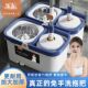 乐辰家用旋转拖把自动甩干加厚加大拖布手压甩水拖桶干湿两用布墩