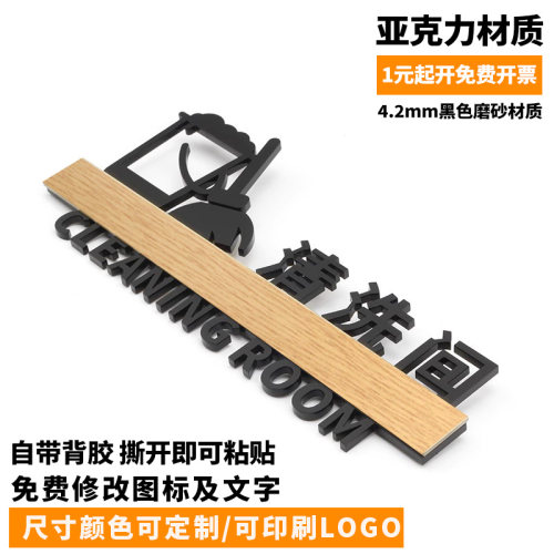 亚克力清洗清洁间标识提示牌