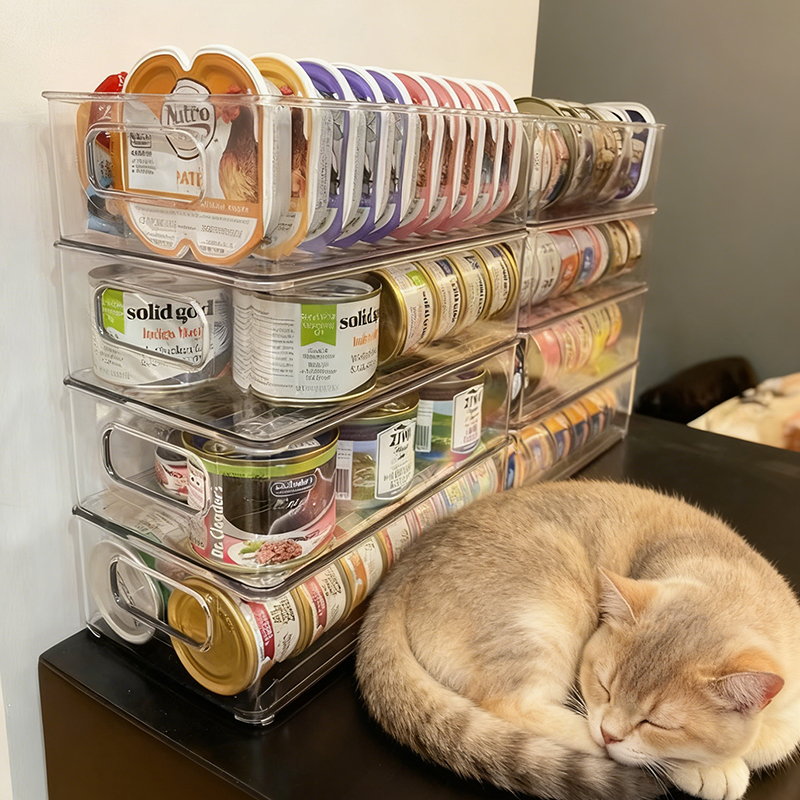 桌面猫罐头收纳盒分装盒