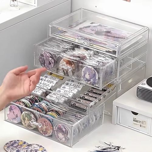 吧唧收纳盒宿舍神器陈列透明