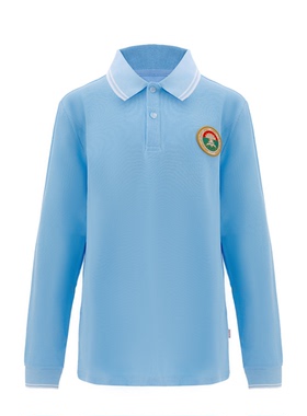 校服浅蓝色长袖广雅实验学校同款上衣T恤