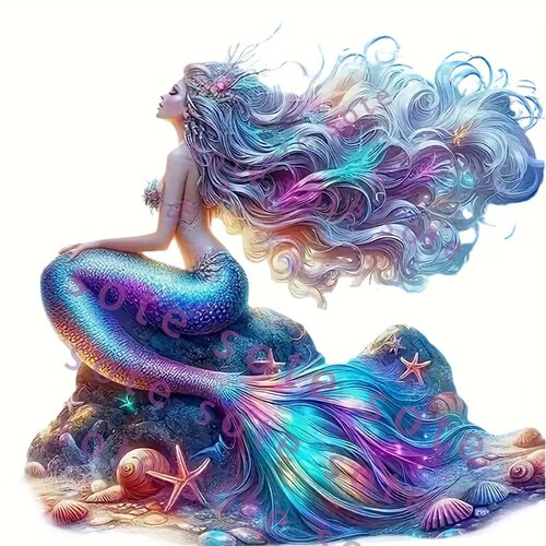 梦幻渐变美人鱼防水防晒汽车贴