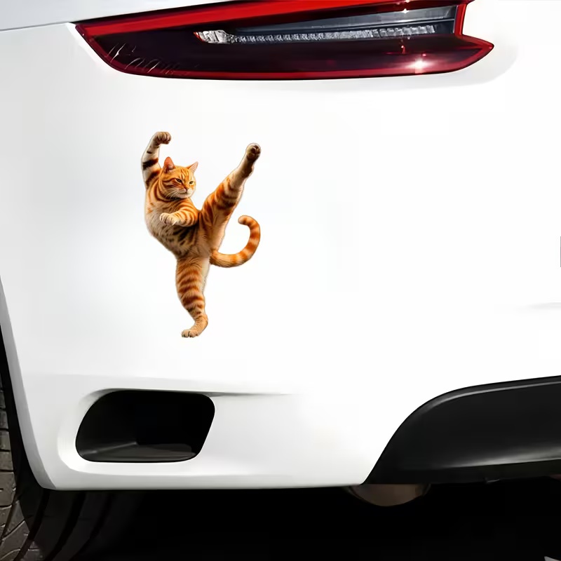 功夫猫车贴装饰防水遮挡盖