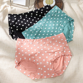 大码 可爱纯欲包臀无痕透气三角裤 内裤 女胖mm200斤纯棉中高腰薄款