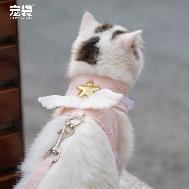 猫咪牵引绳猫绳子背心式夏季外出专用溜猫牵引防挣脱拴猫链子用品