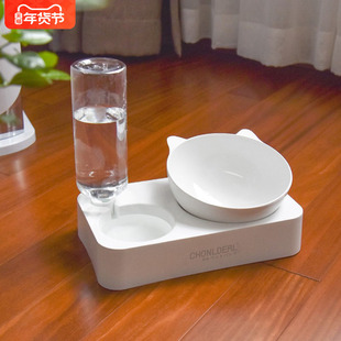 猫碗狗碗猫食盆狗盆猫咪双碗自动饮水猫粮饭盆喂食器宠物用品大全