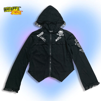 复古哥特朋克风蕾丝边短外套