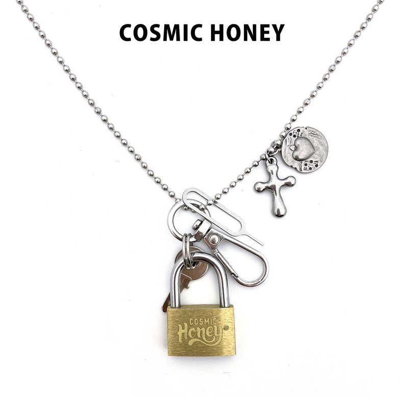CH合作款 原创摇滚狂花姚晨复古朋克辣妹sid钥匙锁头不锈钢项链