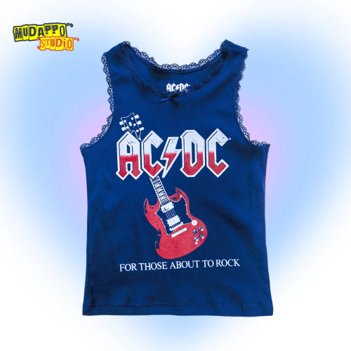 量少美国单摇滚复古千禧辣妹背心