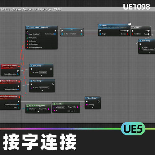 LE Socket Connection入口套接字连接蓝图代码插件编程服务器UE5