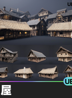 Enterable Medieval Houses and Cottages - v1中世纪房屋UE5小屋