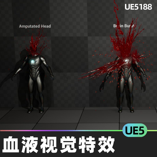 Realistic Blood VFX Niagara Blood Effects特效5.0虚幻5.2血UE5