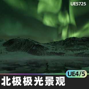 Aurora Arctic Landscape北极极光景观4.27天空山脉夜景环境UE5