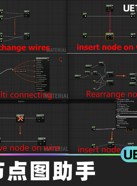 Node Graph Assistant节点图助手加快创建连接自动突出线直方UE5