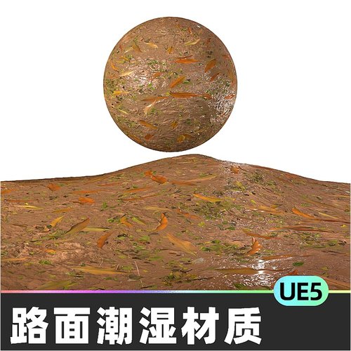 MUD VOL 3 MUD AND FOREST泥泞湿润地面道路材质5.4虚幻引擎UE5
