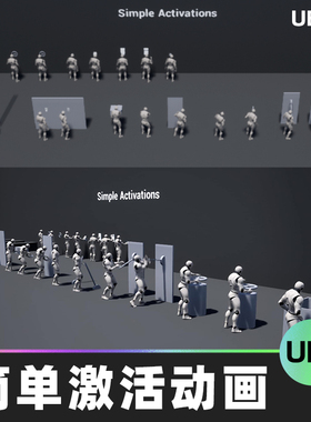 简单激活动画合集Simple Activations虚幻引擎UE5绳索墙资产素材