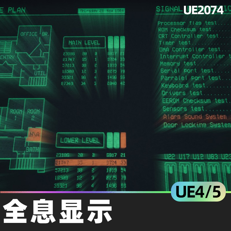 Holographic Display全息显示4.27虚幻UE4监视器展示小部件科幻