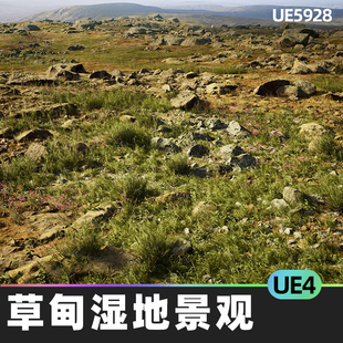 Wetlands Meadow Landscape草甸湿地景观UE4虚幻引擎环境植物岩石