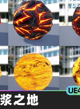 Magma Land 7 PBR materials岩浆之地4.27虚幻UE5纹理贴图材料