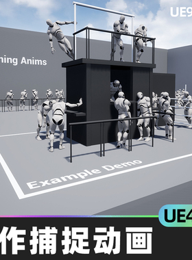 Leaning Anims动作捕捉动画4.27虚幻5.1栏杆UE5休息倚靠角色动画