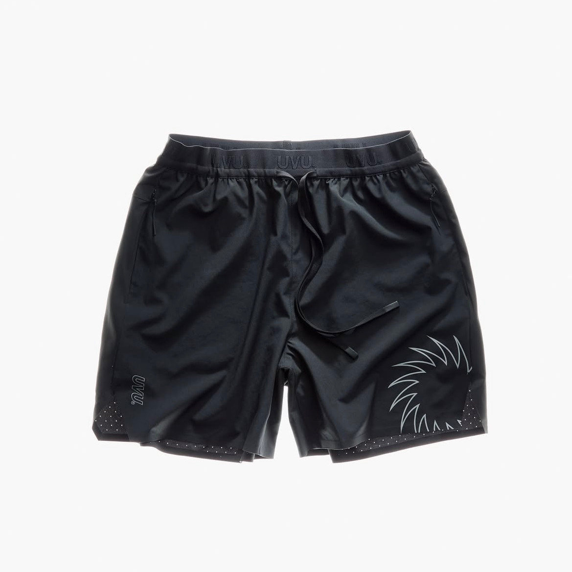 thumbnail for UVU 26SS serrated print fitness training running ultra-thin breathable stretch quick-dry belt lined quarter shorts for men