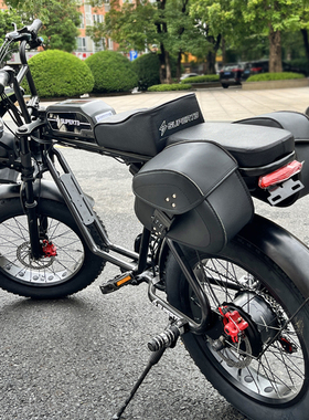 电动车自行车super73复古边包防水防晒皮革马鞍包挂包侧箱储物包